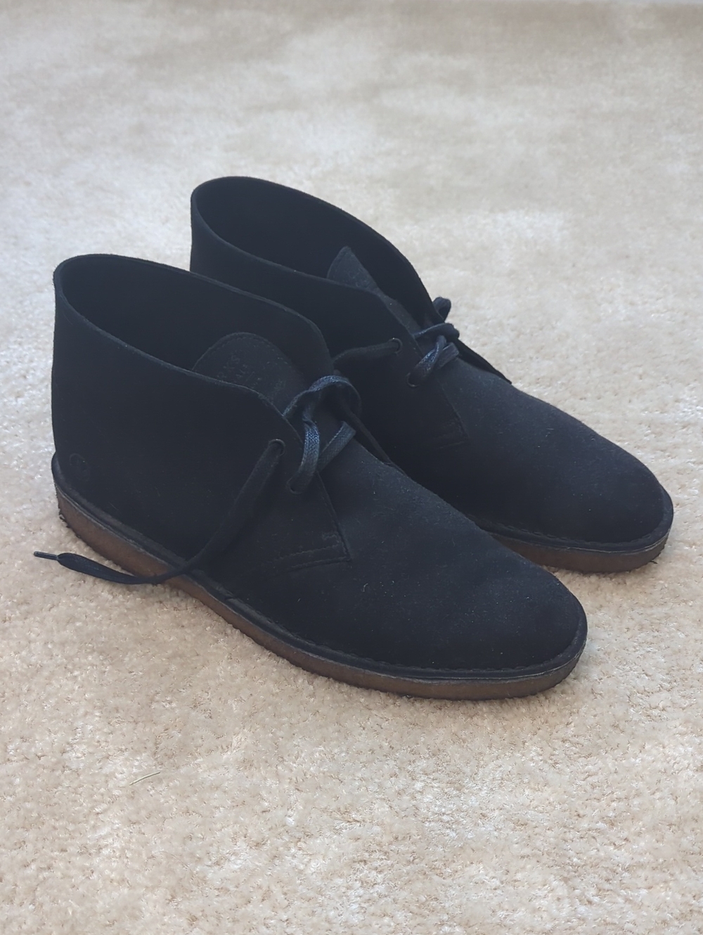 Clark Desert Black Faux Suede Chukka Boots - Men